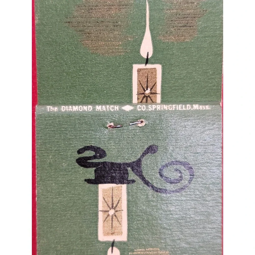Vintage happy holidays box with 6 matchbooks
